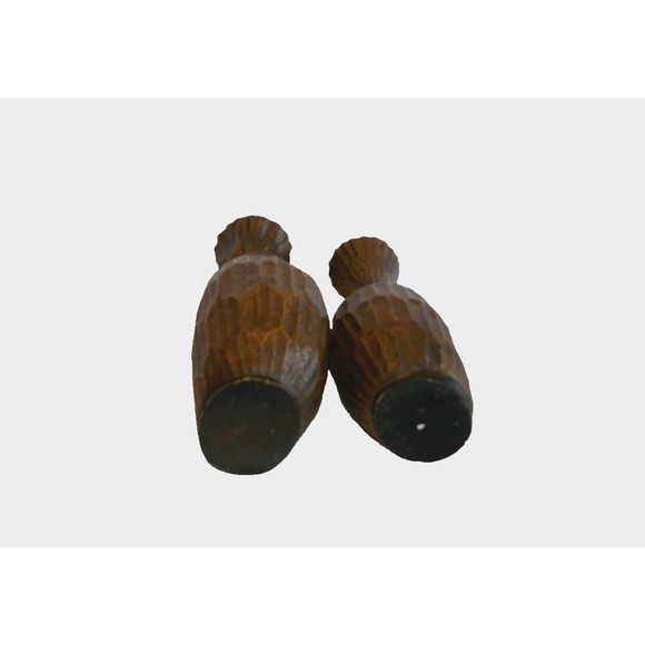 Pair Faux Wood Rustic Resin Curvy Textured Pillar Candle Holders - Picture 16 of 16